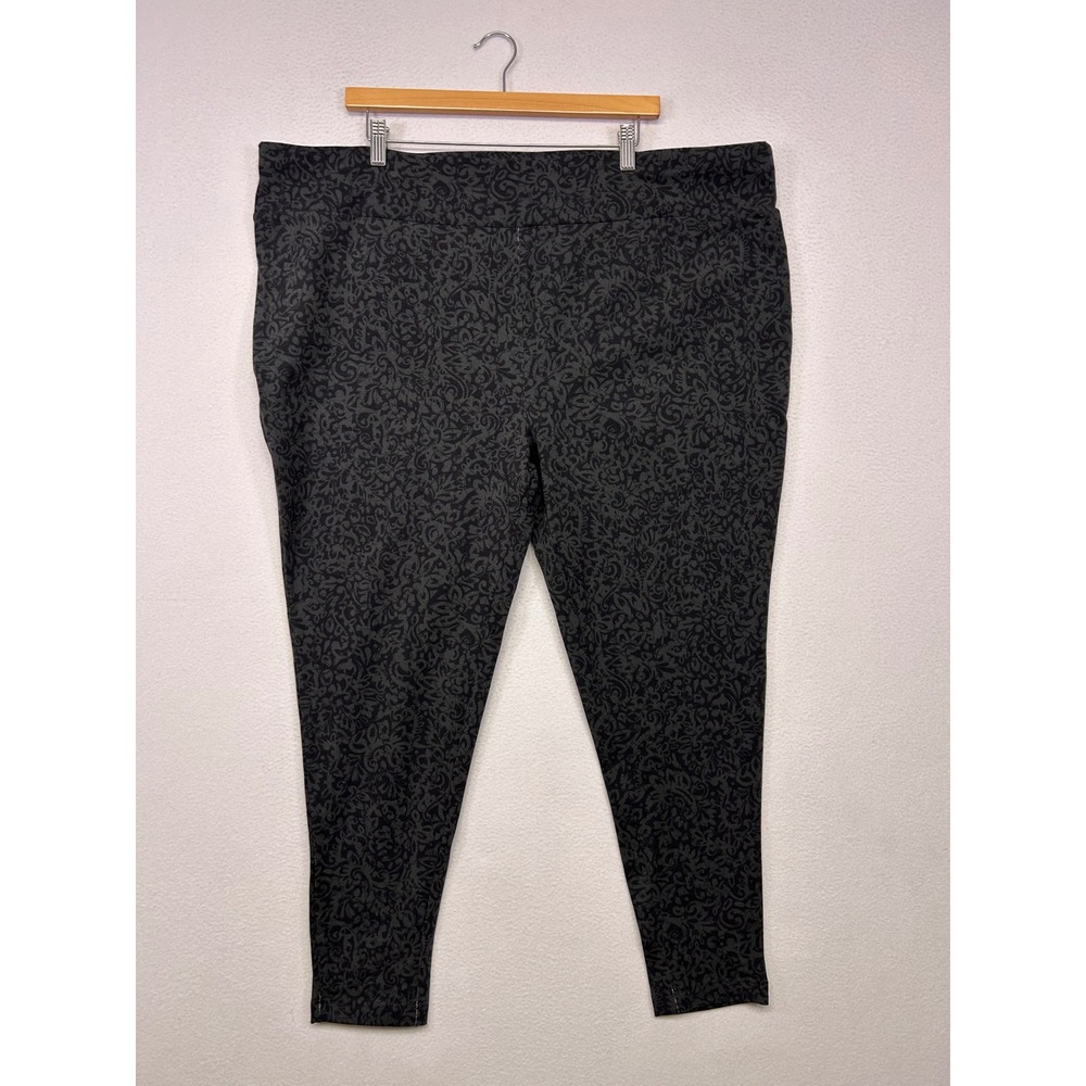 Classic Paisley Terra & Sky Womens 4X Black Soot High Rise Fitted Leggings